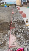 外構工事(歩道法面)施工中