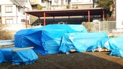 工事進捗(20140419)土台、柱搬入