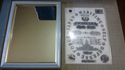 サンドブラスト「作業中」額入りミラー(記念品)
