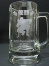 サンドブラスト作品(ビールジョッキ)ゴルフコンペ副賞)