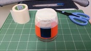 サンドブラスト作業中(ジャム瓶)マスク2