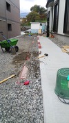 外構工事(歩道法面)糸張り