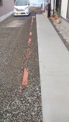 外構工事(歩道法面)完成間近