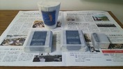 サンドブラスト作業中(オーナメント、マグ他)彫り後