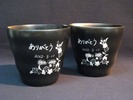 サンドブラスト作品(焼酎マグ)両親へ感謝の気持ち