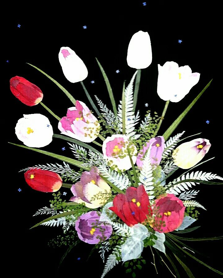 シャクヤクでチューリップ アトリエ美花 の押花blog シャクヤクでチューリップ アトリエ美花 の押花blog