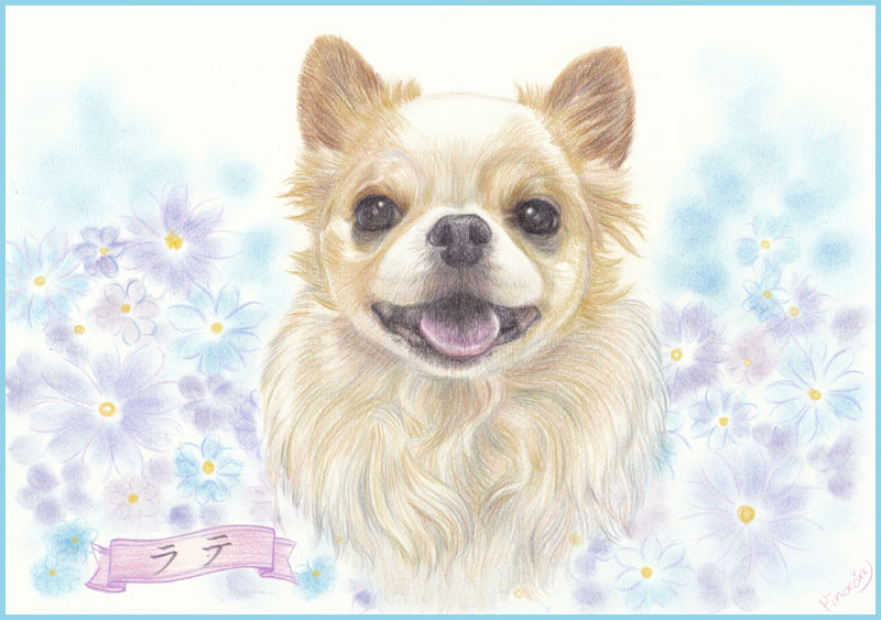 リアルタッチ似顔絵イラスト わんちゃんいろいろ あとりえピノコ