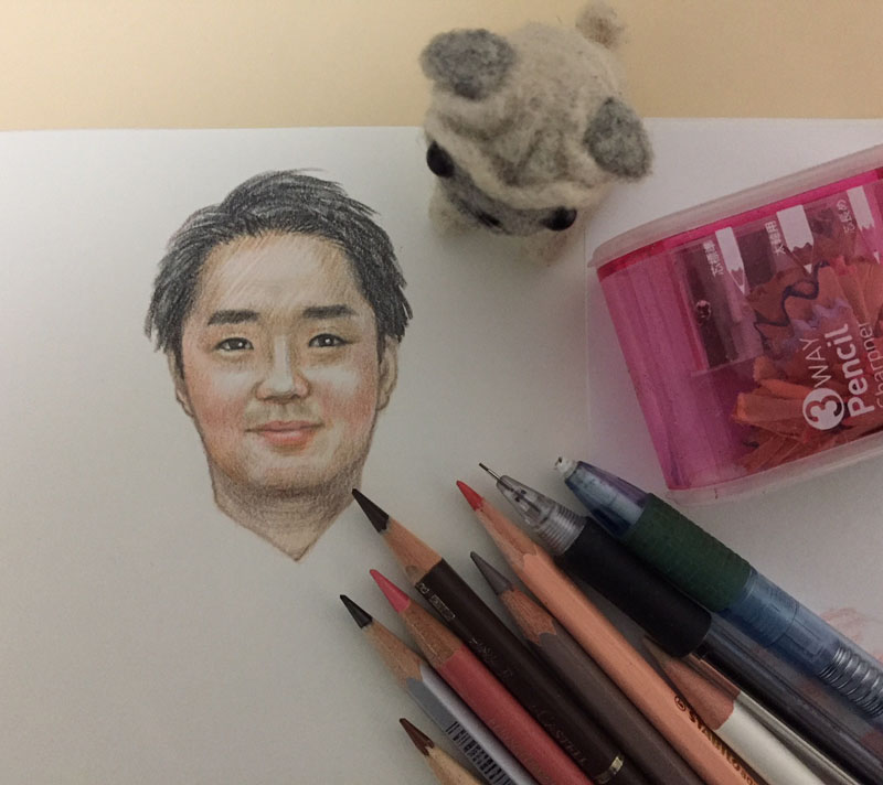 家族の肖像 似顔絵イラスト あとりえピノコ