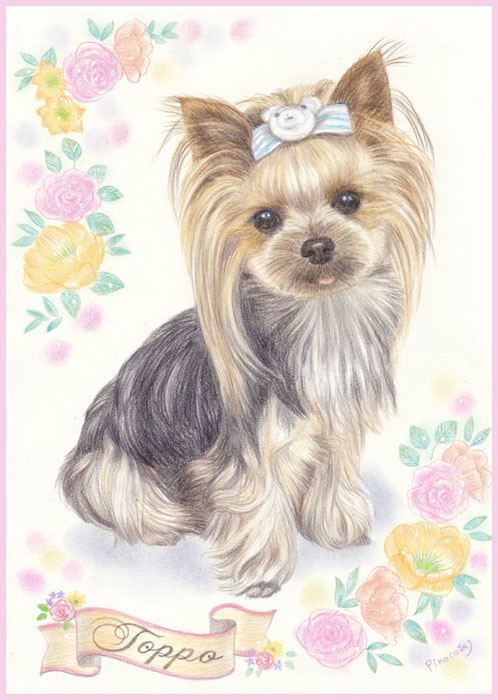 リアルタッチ似顔絵イラスト わんちゃん ねこちゃん あとりえピノコ