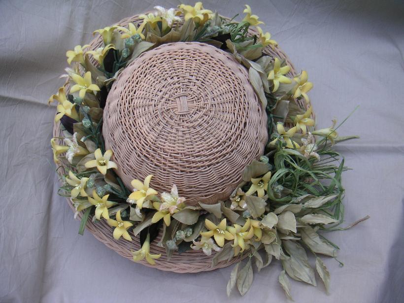 花飾りの帽子 布花 織りあそび アトリエ風花