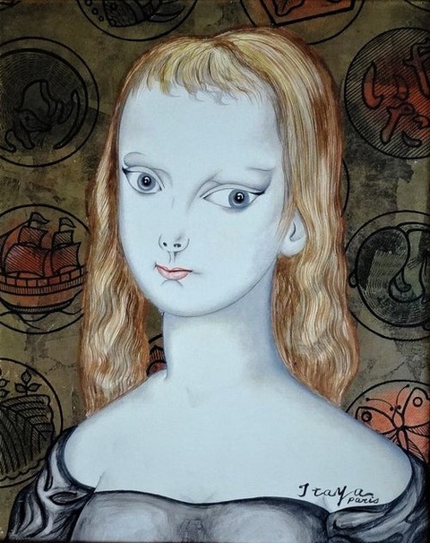 portrait-of-a-girl-painting-by-foussa-itaya-oil-on-canvas-3403