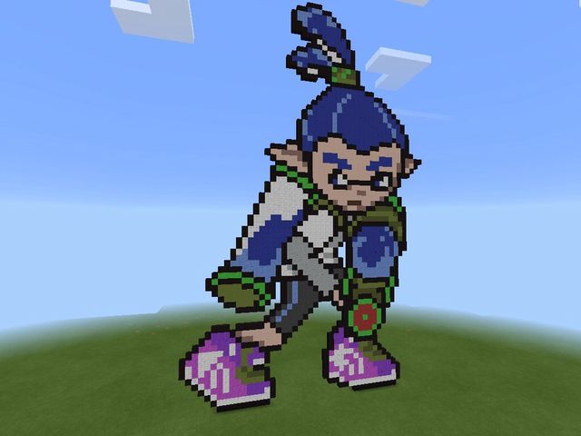 マイクラpeスプラトゥーンの絵作ってみなイカ 紙様のイザナギブログ