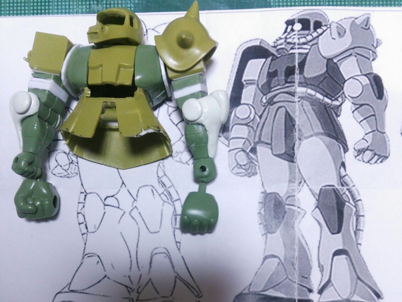 ザク再初め アーム ハンド加工 だぞ 昭和世代徒然なるガンプラ旧キット模型道