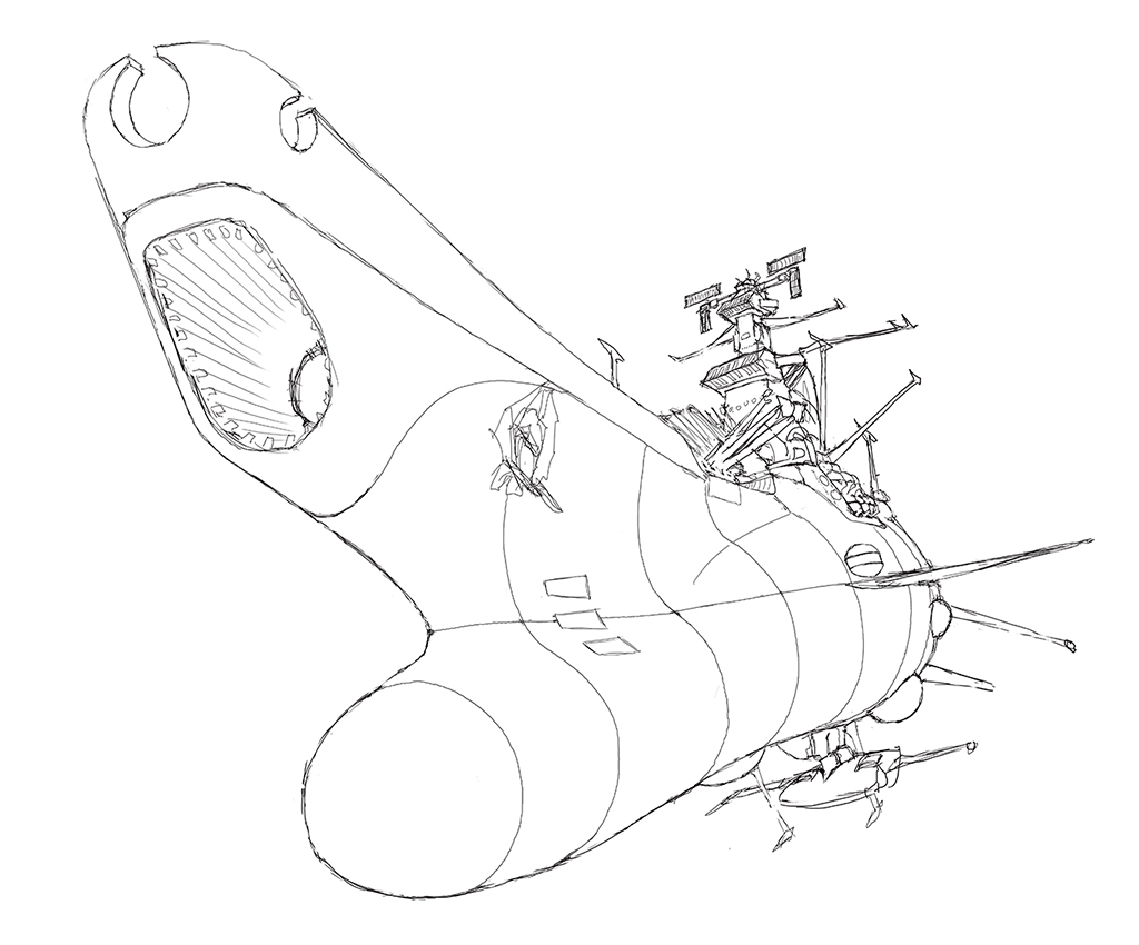 宇宙戦艦ヤマトのパースイラスト 飛行船世界 ブログ