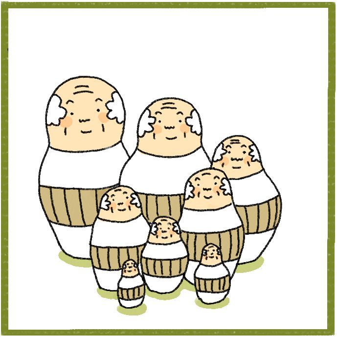 $あつをの4コマ漫画:ねりきり.おはぎ.さくらもち