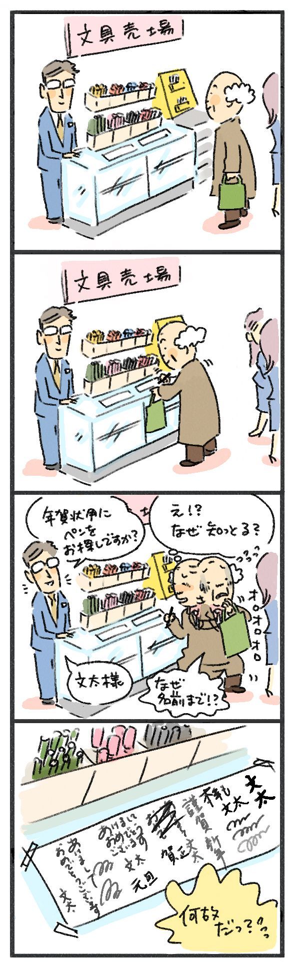 $あつをの4コマ漫画:ねりきり.おはぎ.さくらもち