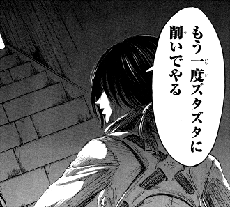 ミカサ「もう一度ズタズタに削いでやる」
