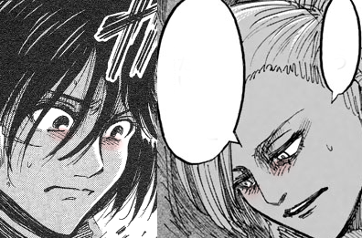 ミカサとアニの頬染め比較