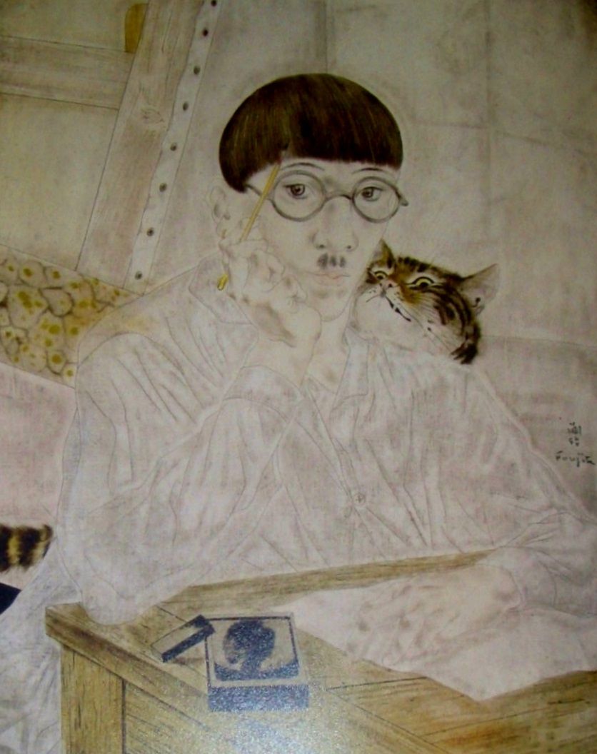 藤田嗣治ギャビーと愛犬画集より状態良好新品額付 【公式通販】