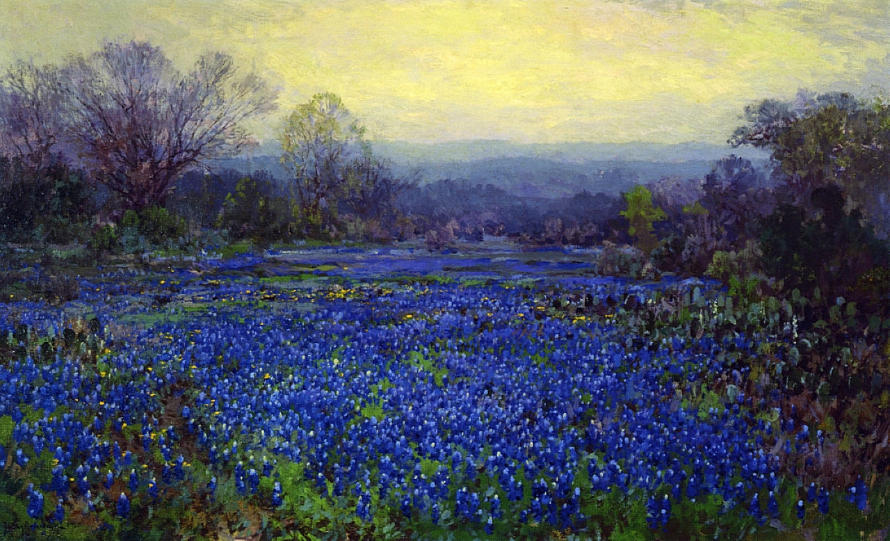 私の好きなアート Julian Onderdonk Bluebonnet Field Love Peace And Serenity