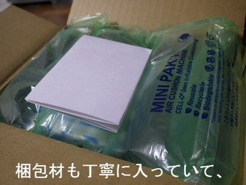 梱包材も丁寧に入っていて、