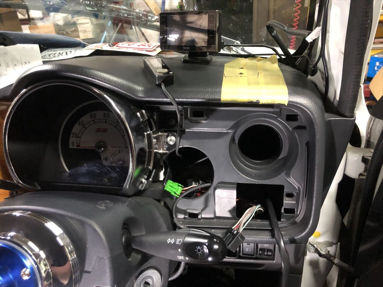 アルトラパン HE21S用 ブラックウッド インパネセット（タコメーター