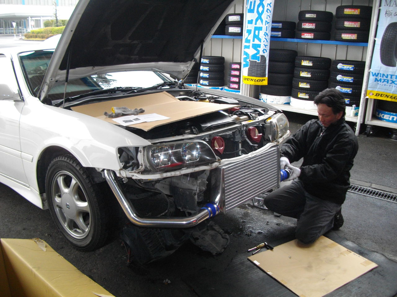 JZX100 前置インタークーラー取り付け : オートライフハノ JZX100 前置インタークーラー取り付け : オートライフハノ