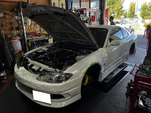 滋賀オートライフハノ シルビア S15 の車検 整備とエキマニ交換 オートライフハノ オフィシャルブログ