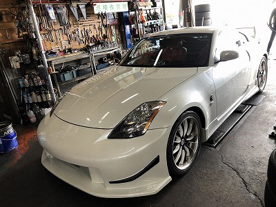 フェアレディｚ Z33 のツライチ化とタイヤ交換 オートライフハノ オフィシャルブログ
