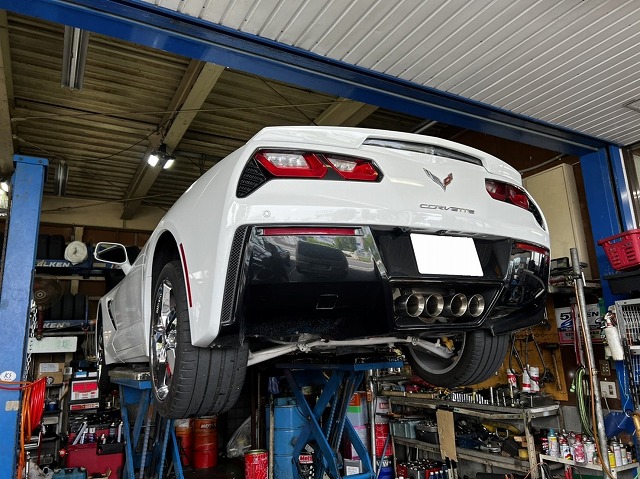 滋賀オートライフハノ アメ車 コルベット C7 の持込マフラー交換 オートライフハノ オフィシャルブログ