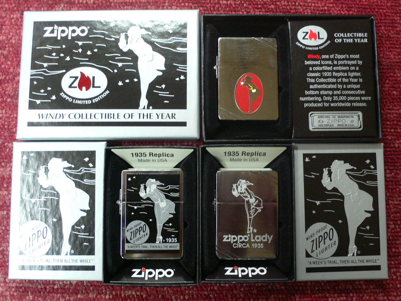 2022超人気 ジッポーライター： Zippo 1935 Windy ガール 世界限定品
