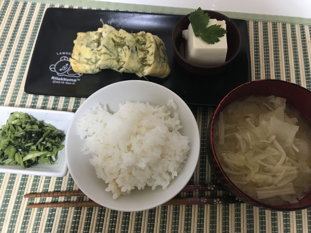 朝ごはん ミルキークイーンと壬生菜漬物 三十路女の酒と食と旅