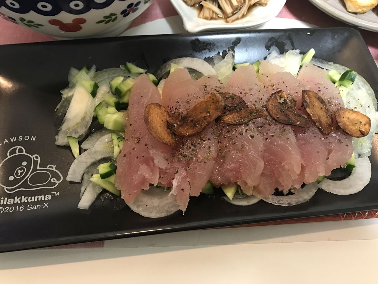 晩御飯備忘録 びんちょうまぐろのカルパッチョ 三十路女の酒と食と旅 晩御飯備忘録 びんちょうまぐろのカルパッチョ 三十路女の酒と食と旅