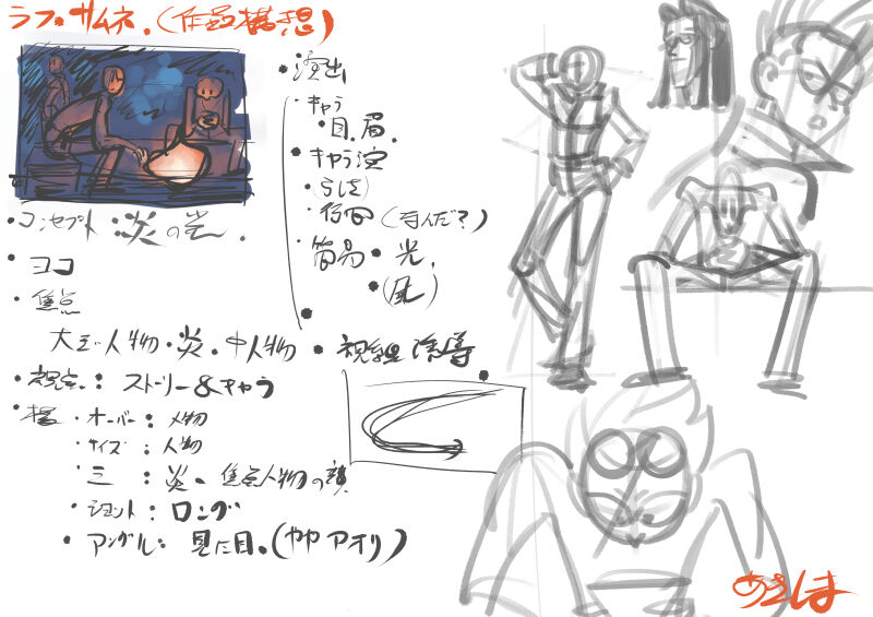 サムネイル065 創作イラスト たき火 炎の光 あきしま