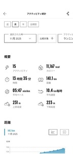 2025年11月　アラフォー男のジョギング・歩数記録
