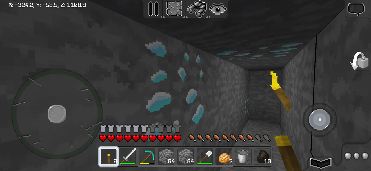 Multicraft マルチクラフト でダイヤモンドを掘る ブランチマイニング W 働けゴミクズが