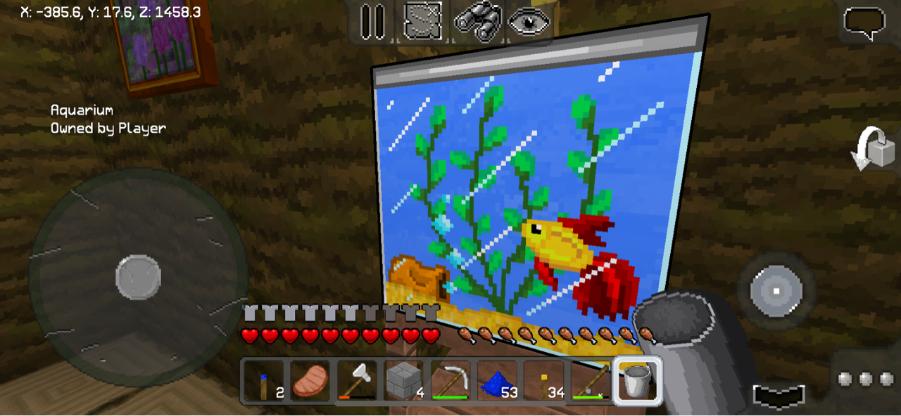 Multicraft マルチクラフト で水槽で魚を飼う バケツで魚を捕まえた W 働けゴミクズが