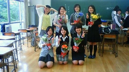 生徒会を卒業するときの記念写真