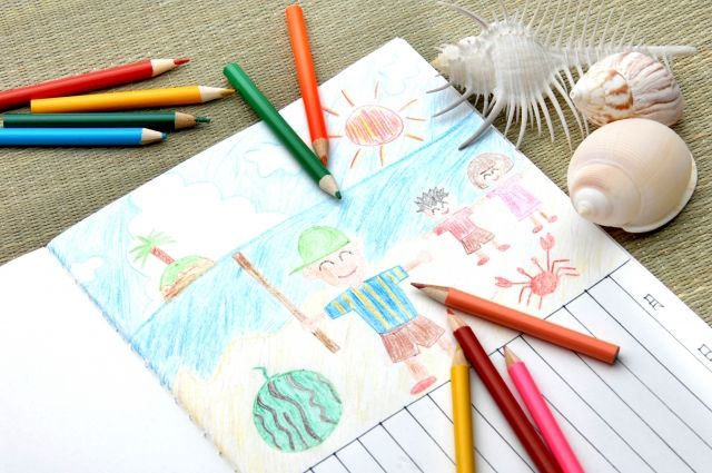 夏休み宿題絵日記