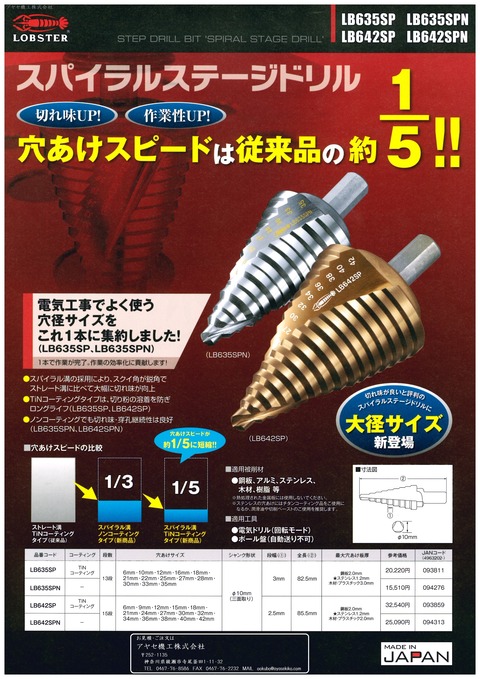 ロブテックス エビ スパイラルステージドリル (1)