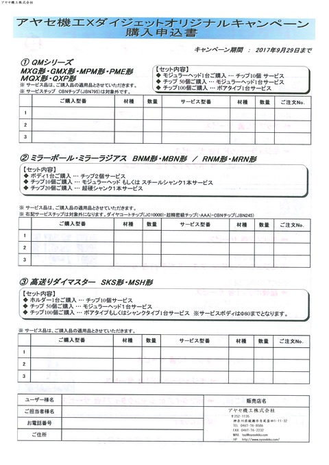 ダイジェット アヤセ機工オリジナルキャンペーン (2)