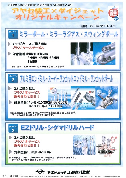 ダイジェットアヤセ機工オリジナルキャンペーン (1)