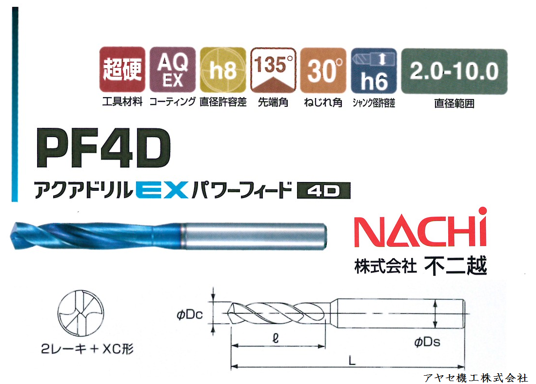 NACHI アクアドリルEXパワーフィード4D 直径 4.75