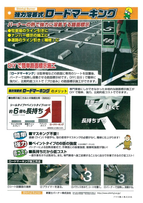 新富士バーナー 強力溶着式ロードマーキング 路面表示 (1)