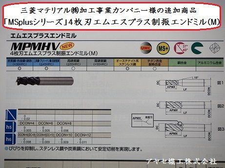 三菱マテリアルMSplusシリーズエンドミル アヤセ機工 (6)
