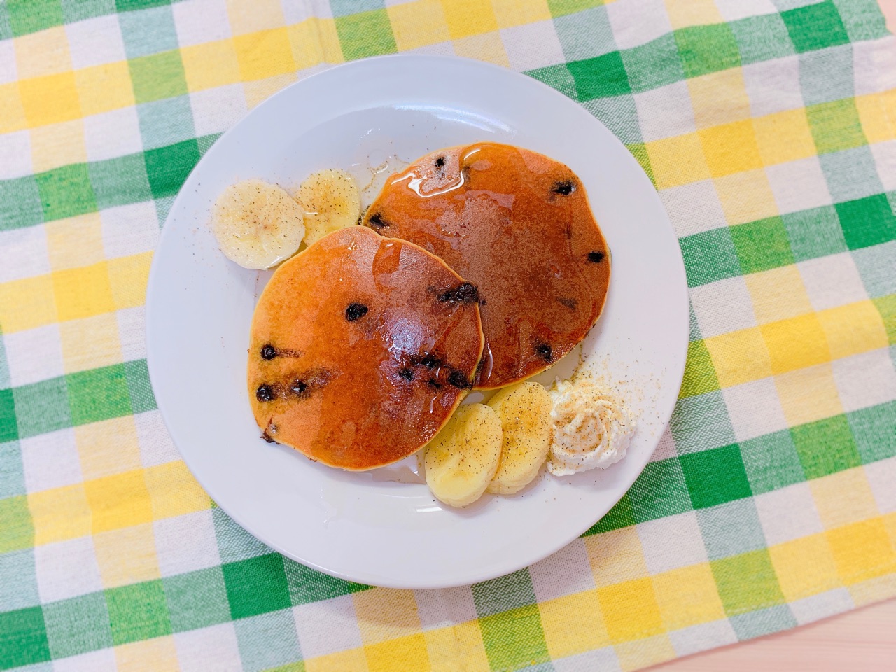 ヘルシーおやつ グルテンフリー デトックスに チョコチップ入りバナナパンケーキ 料理家あゆのダイエットごはん ヘルシーおやつ グルテンフリー デトックスに チョコチップ入りバナナパンケーキ 料理家あゆのダイエットごはん