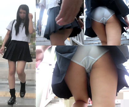 尻肉ミニスカ女子高生盗撮