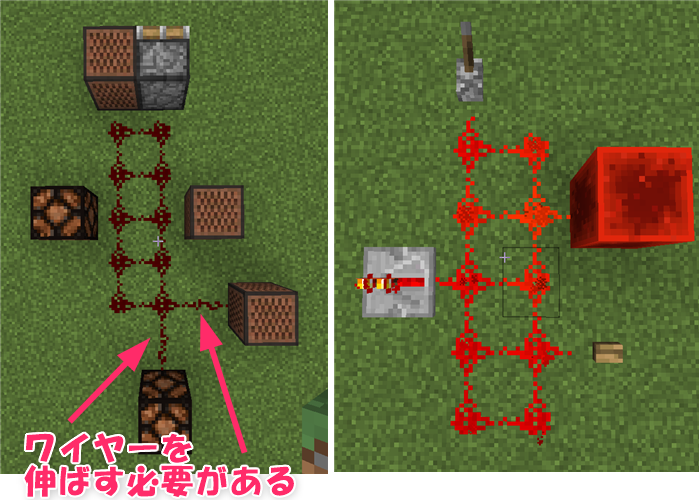 Je1 12 2 1 13 サルばばrs基礎 3講座 ワイヤーの性質編 ばばクラ ばばあのマインクラフト