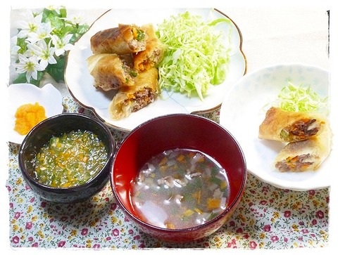 取り分けメニュー 春巻き