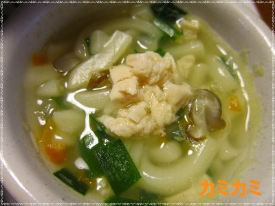 鶏ささみときのこのうどん　カミカミ